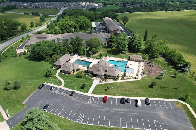 677 N Fox Hill Cir, Nixa, MO 65714 - aerial view of property and surrounding area featuring a pool
