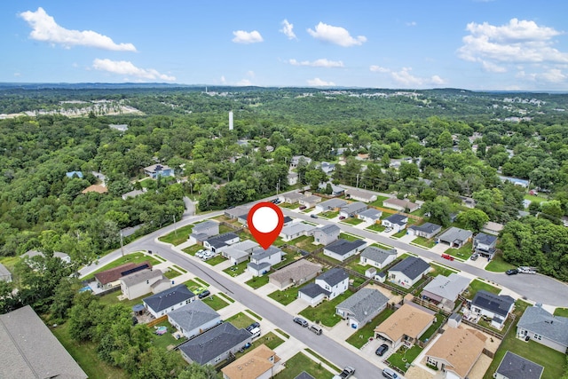 135 Pin Oak Ct, Hollister, MO 65672 - aerial view of property's location featuring nearby suburban area and a heavily wooded area