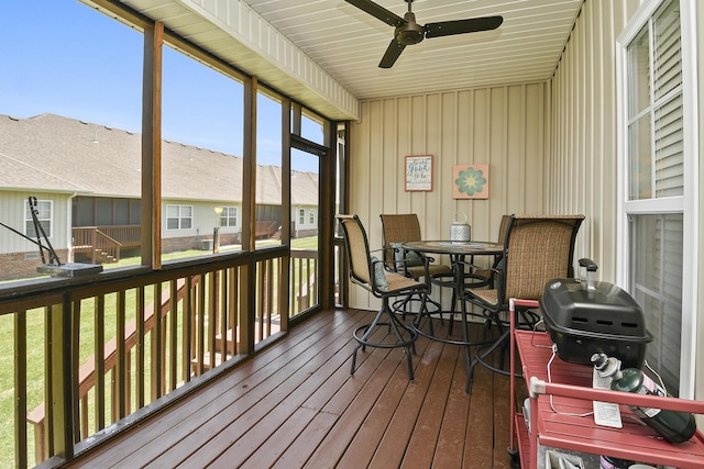 1376 N Sandy Creek Cir # 1, Nixa, MO 65714 - sunroom / solarium featuring a ceiling fan and outdoor dining area