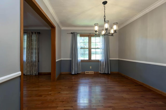 2210 S Catalina Ave, Springfield, MO 65804 - empty room with a chandelier, wood finished floors, and crown molding