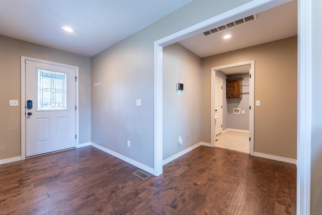 865 E Striper Dr, Nixa, MO 65714 - foyer entrance featuring dark wood-style flooring and recessed lighting