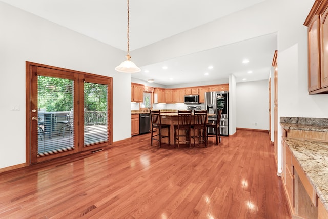 201 Silver Oak Ln, Branson West, MO 65737 - dining space with light wood-style floors and recessed lighting