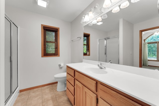 201 Silver Oak Ln, Branson West, MO 65737 - full bath featuring a shower stall, vanity, and tile patterned floors