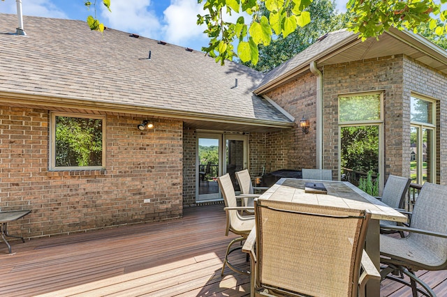 201 Silver Oak Ln, Branson West, MO 65737 - wooden deck featuring outdoor dining space