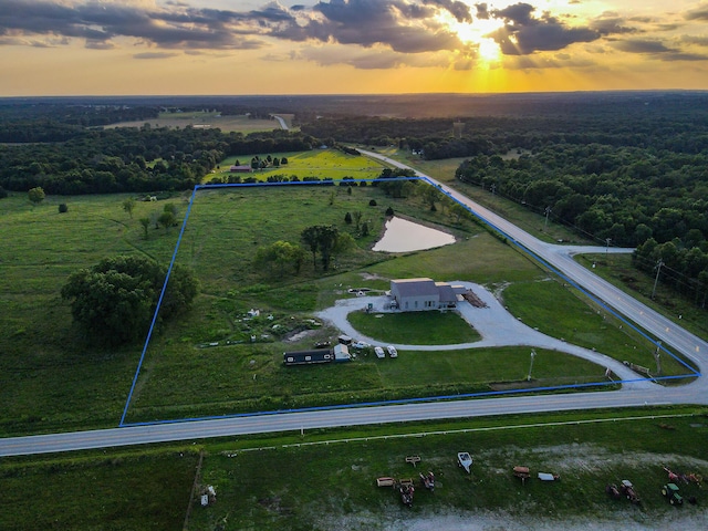 30950 E 54th Hwy, El Dorado Springs, MO 64744 - aerial view of sparsely populated area with property boundaries highlighted