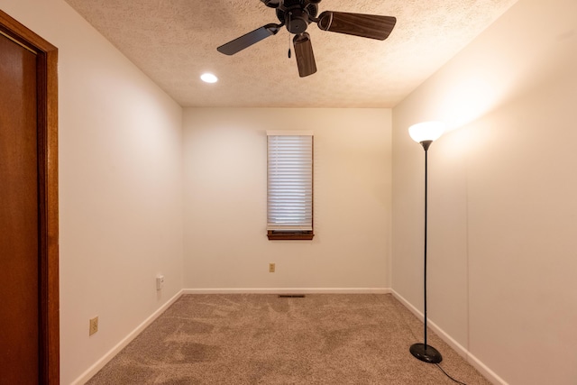 2924 S Roanoke Ave, Springfield, MO 65807 - unfurnished room featuring a textured ceiling, carpet flooring, and ceiling fan