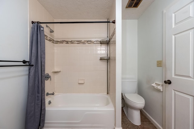 2924 S Roanoke Ave, Springfield, MO 65807 - full bathroom with shower / tub combo with curtain, a textured ceiling, and tile patterned floors