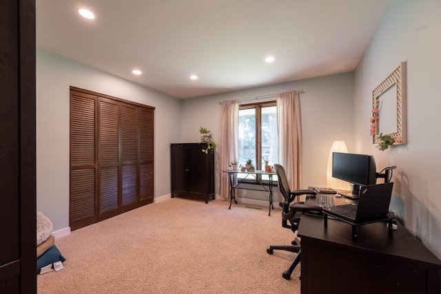 1728 E Camino Alto St, Springfield, MO 65804 - carpeted home office with recessed lighting and baseboards