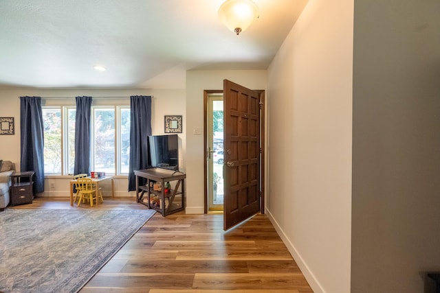 1728 E Camino Alto St, Springfield, MO 65804 - entryway with wood finished floors and recessed lighting