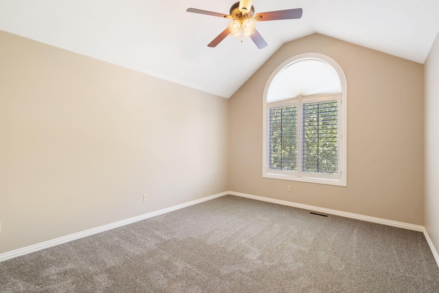 1545 N Oakfair Pl, Springfield, MO 65802 - carpeted empty room featuring lofted ceiling and ceiling fan