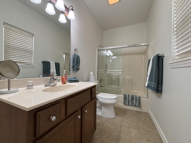 330 S Wildwood Dr Unit B1, Branson, MO 65616 - full bath featuring vanity, bath / shower combo with glass door, and tile patterned floors