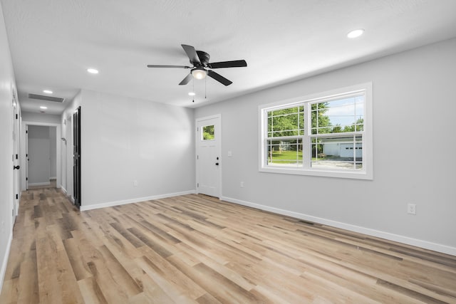407 W Adamson St, Miller, MO 65707 - entryway with light wood-style floors, recessed lighting, and a ceiling fan