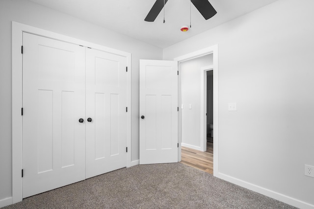 407 W Adamson St, Miller, MO 65707 - unfurnished bedroom with carpet, a closet, and ceiling fan