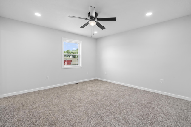 407 W Adamson St, Miller, MO 65707 - spare room with recessed lighting, a ceiling fan, and carpet