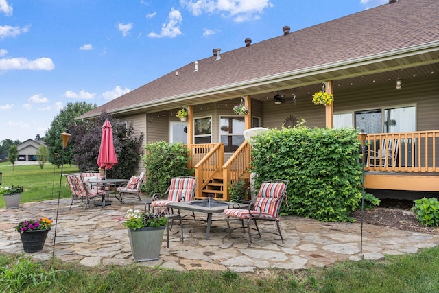 106 Finch Dr, Strafford, MO 65757 - view of patio with ceiling fan