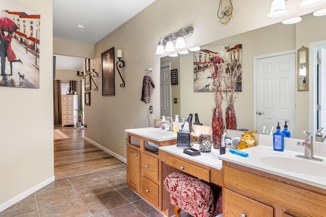 106 Finch Dr, Strafford, MO 65757 - full bathroom featuring double vanity and tile patterned floors