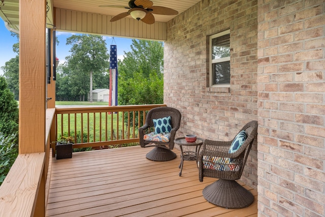 106 Finch Dr, Strafford, MO 65757 - deck with ceiling fan