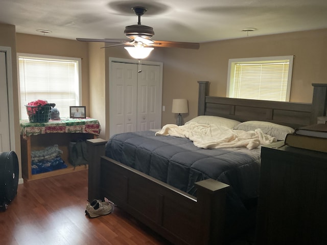 4811 State Route Cc, West Plains, MO 65775 - bedroom with wood finished floors, a ceiling fan, and a closet