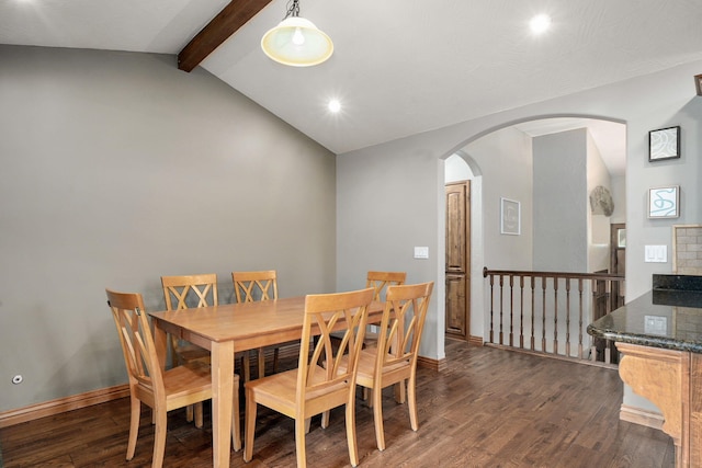 623 E Weaver Rd, Springfield, MO 65810 - dining area with dark wood-type flooring, arched walkways, and recessed lighting