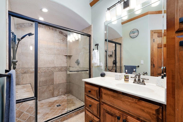 623 E Weaver Rd, Springfield, MO 65810 - bathroom featuring vanity and a shower stall
