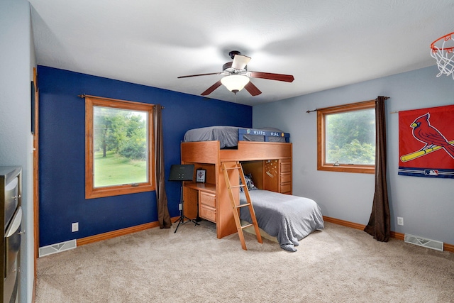 623 E Weaver Rd, Springfield, MO 65810 - carpeted bedroom featuring baseboards and ceiling fan