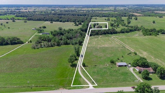 258 State Highway 32, Buffalo, MO 65622 - aerial view of sparsely populated area with property boundaries highlighted and a pastoral area