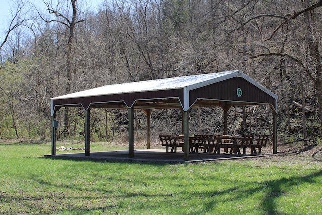 2240 Mease Dr, Reeds Spring, MO 65737 - view of home's community with a gazebo, a yard, and a wooded view