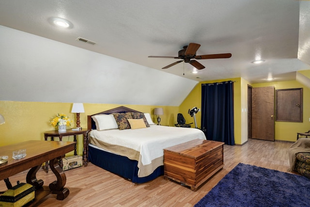 12655 Lawrence Unit 2155, Mount Vernon, MO 65712 - bedroom featuring lofted ceiling, light wood-style floors, and ceiling fan