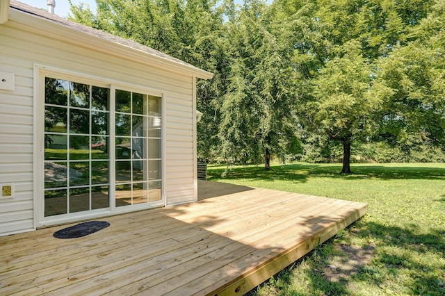 114 N Hobbs St, Miller, MO 65707 - wooden deck featuring a yard