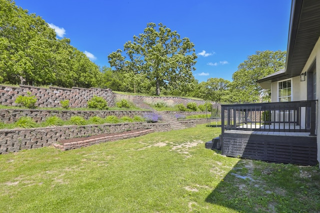 295 Headwaters Dr, Marshfield, MO 65706 - view of green lawn with a wooden deck