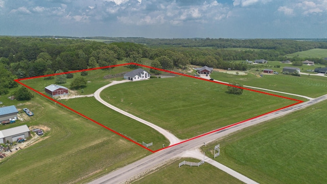 295 Headwaters Dr, Marshfield, MO 65706 - overview of rural landscape with property boundaries highlighted