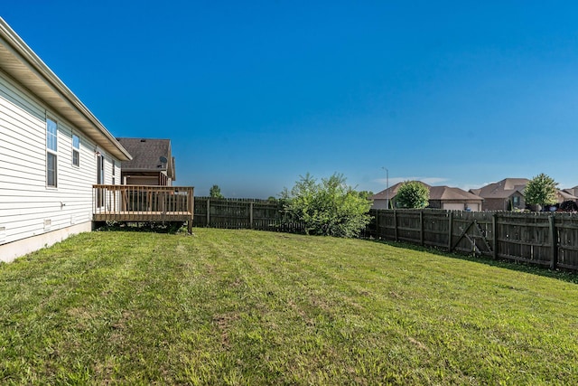663 N Althea Ave, Nixa, MO 65714 - fenced backyard with a deck and a residential view