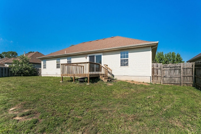 663 N Althea Ave, Nixa, MO 65714 - rear view of house featuring a wooden deck and a fenced backyard