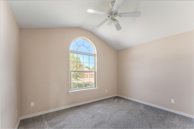 663 N Althea Ave, Nixa, MO 65714 - empty room with carpet flooring, a ceiling fan, and vaulted ceiling