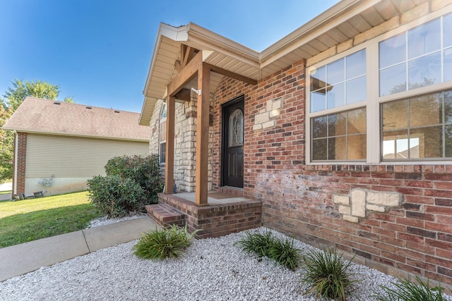 663 N Althea Ave, Nixa, MO 65714 - entrance to property featuring brick siding and a yard