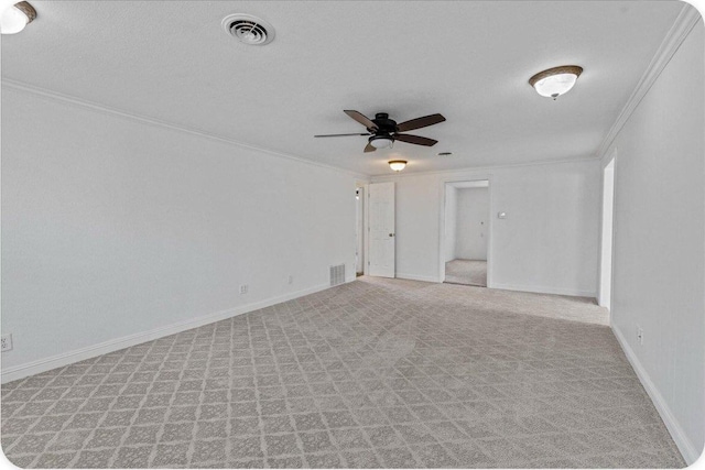 433 Old Aurora Rd, Verona, MO 65769 - spare room featuring crown molding, ceiling fan, and carpet flooring