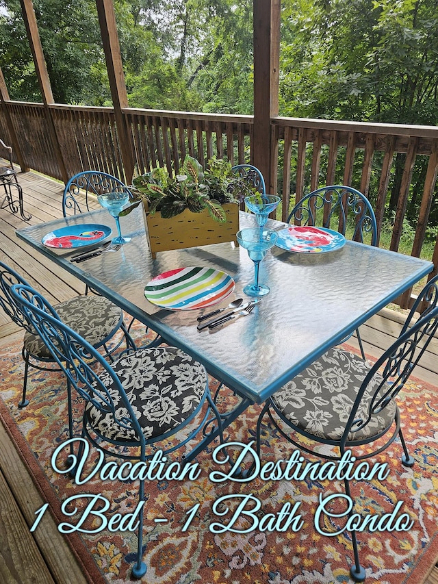 388 Notch Ln Bldg 5 Unit B, Branson West, MO 65737 - wooden deck with outdoor dining area