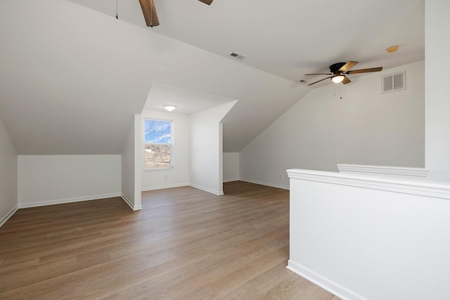 903 N 4th St, Ozark, MO 65721 - bonus room with ceiling fan, lofted ceiling, and light wood-type flooring