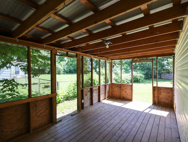 1324 N Forest Ave, Springfield, MO 65802 - unfurnished sunroom featuring ceiling fan