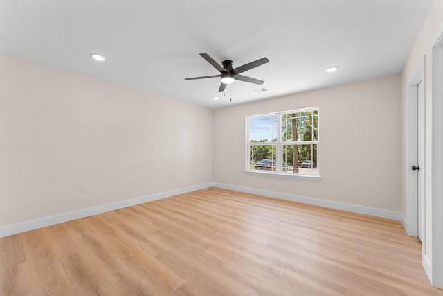 265 Mccann Rd, Powersite, MO 65731 - empty room featuring ceiling fan, light wood-type flooring, and recessed lighting