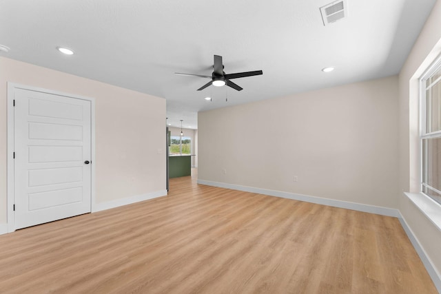 265 Mccann Rd, Powersite, MO 65731 - spare room featuring ceiling fan, light wood-style flooring, and recessed lighting