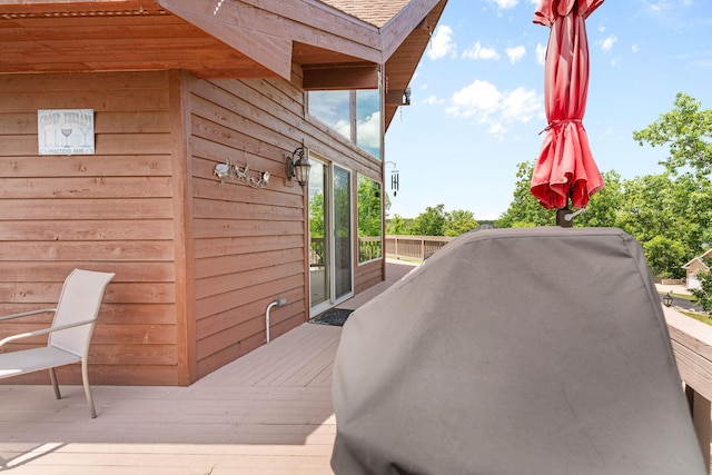 78 Free Bird Ln, Reeds Spring, MO 65737 - wooden terrace with area for grilling