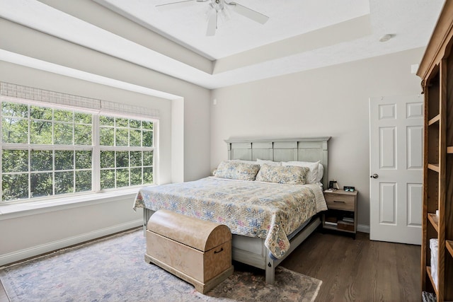 4050 W Page Pl, Springfield, MO 65802 - bedroom with dark wood finished floors and a ceiling fan