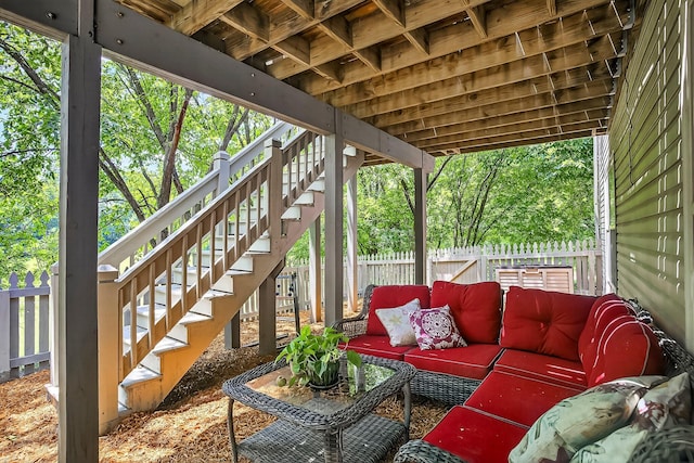 4050 W Page Pl, Springfield, MO 65802 - view of patio / terrace with stairway and outdoor lounge area