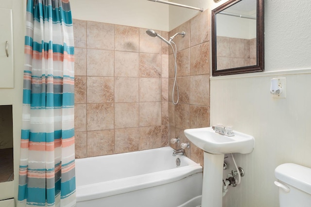 1921 W Atlantic St, Springfield, MO 65803 - bathroom with shower / tub combo with curtain and toilet