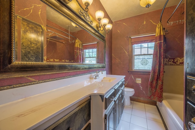 400 S Jefferson St, Neosho, MO 64850 - full bath with tile patterned flooring, vanity, and shower / bath combination with curtain