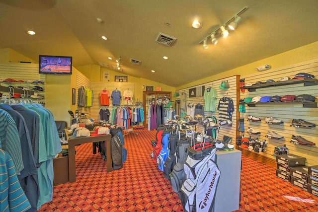 366 Wimbledon Dr Unit 4, Branson, MO 65616 - miscellaneous room with carpet flooring, vaulted ceiling, and recessed lighting