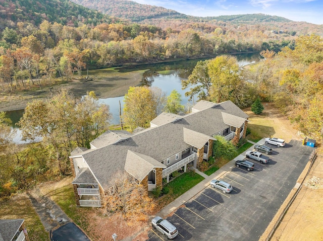 366 Wimbledon Dr Unit 4, Branson, MO 65616 - view from above of property featuring a water and mountain view and a heavily wooded area