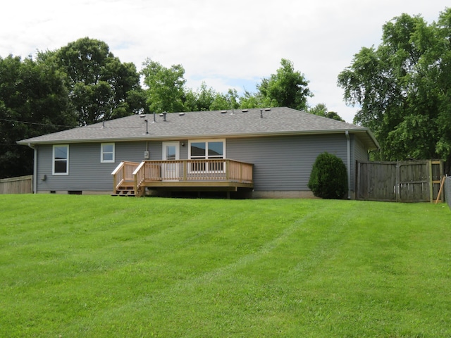 1007 E Parkview St, Ozark, MO 65721 - rear view of property featuring a wooden deck, a gate, and roof with shingles