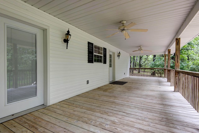1030 Harris Blvd, Ozark, MO 65721 - wooden porch with a ceiling fan